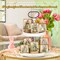 8 PCS Vintage Easter Wooden Table Decor – Retro Bunny & Egg Rustic Tiered Tray Signs for Spring Farmhouse Tabletop, Fireplace, Shelf & Easter Centerpiece Decoration